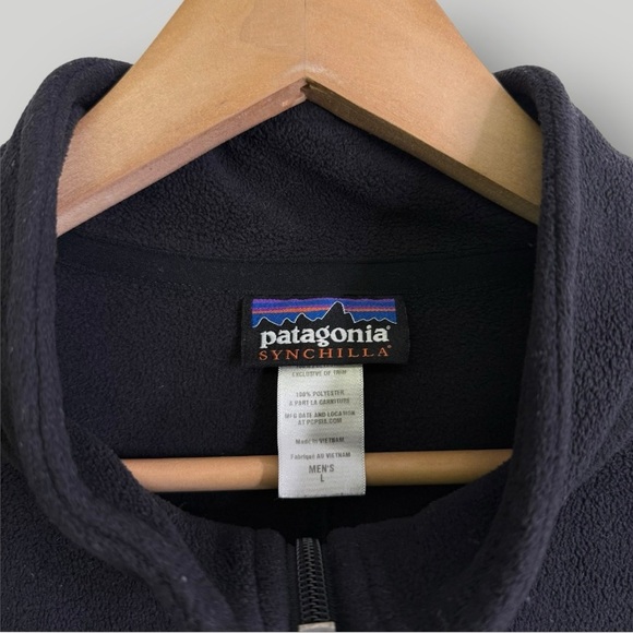 PATAGONIA Micro Synchilla Jacket Sz L Black - Picture 3 of 9